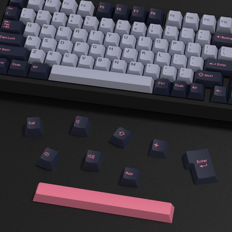 KBDiy 8008 PBT Double Shot Keycap Set,174 Keys Retro Blue Custom Key Cap Keycaps 60 Percent Cherry Profile Keycaps for 61/64/68/84/87/100/104/108 Mechanical Keyboard - Image 4